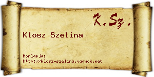 Klosz Szelina névjegykártya